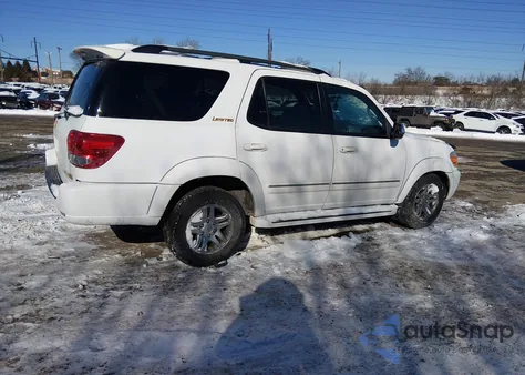 2007 Toyota Sequoia Limited V8 из США, поврежденный, VIN 5TDBT48A37S291699